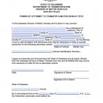 Delaware Vehicle Power of Attorney Form Delaware Vehicle Power of Attorney Form