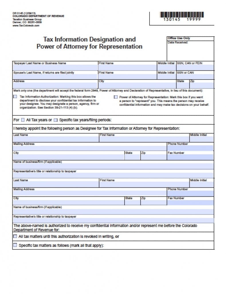 Colorado Vehicle Power of Attorney Form - Power of Attorney : Power of ...