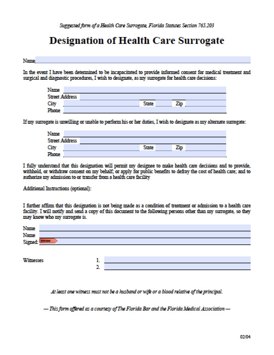 Free Printable Medical Power Of Attorney Form Florida Printable Templates