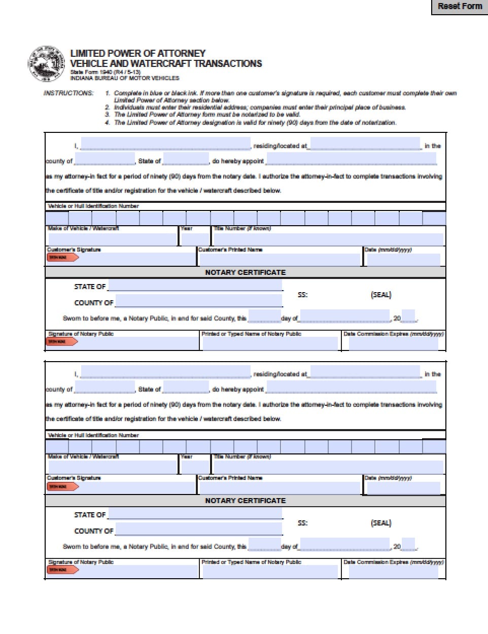 Medical Power Of Attorney Form Pdf