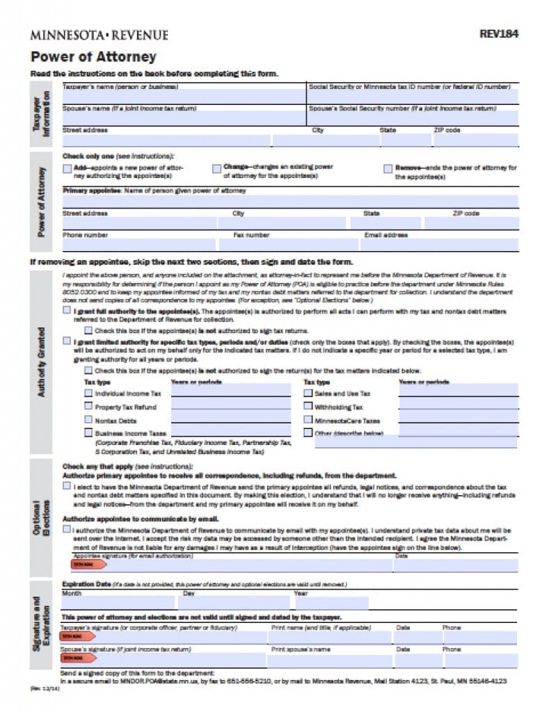 Minnesota Medical Power of Attorney Form - Power of Attorney : Power of ...