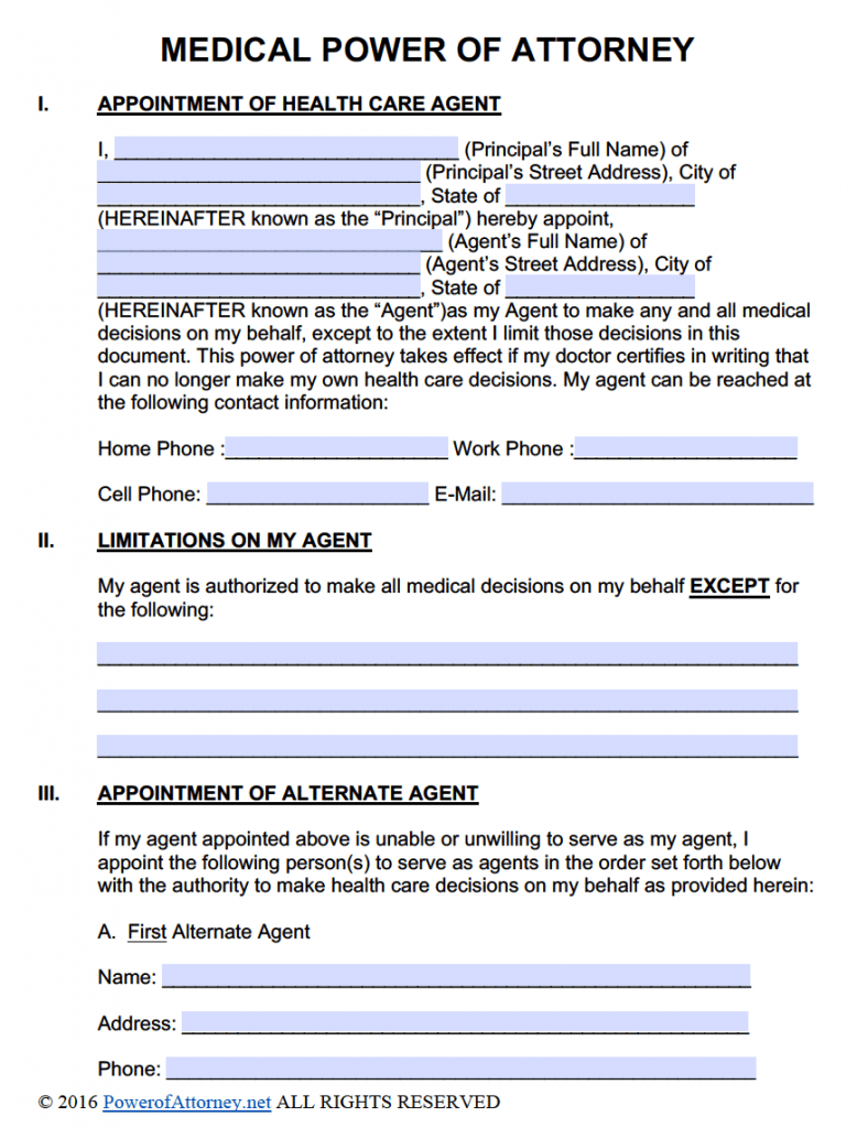 Medical Power of Attorney Forms PDF Templates Power of Attorney