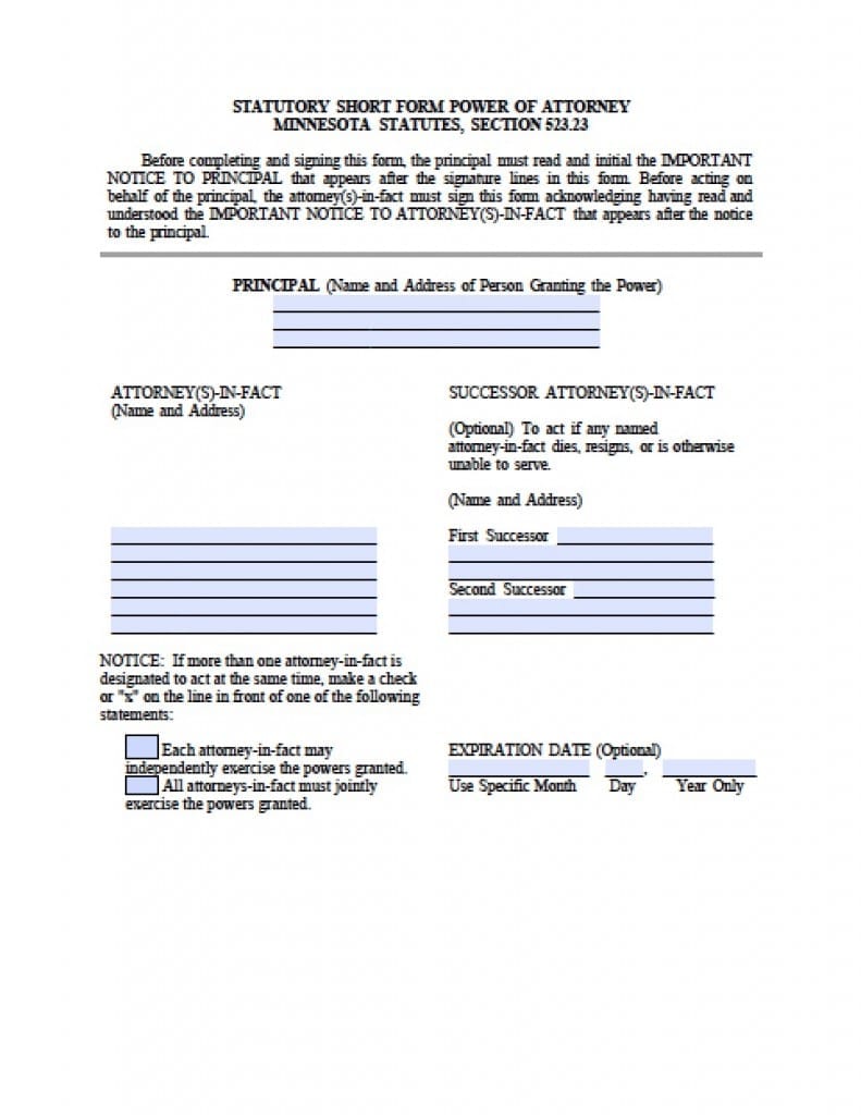 Free Minnesota Power of Attorney Forms in Fillable PDF | 9 Types