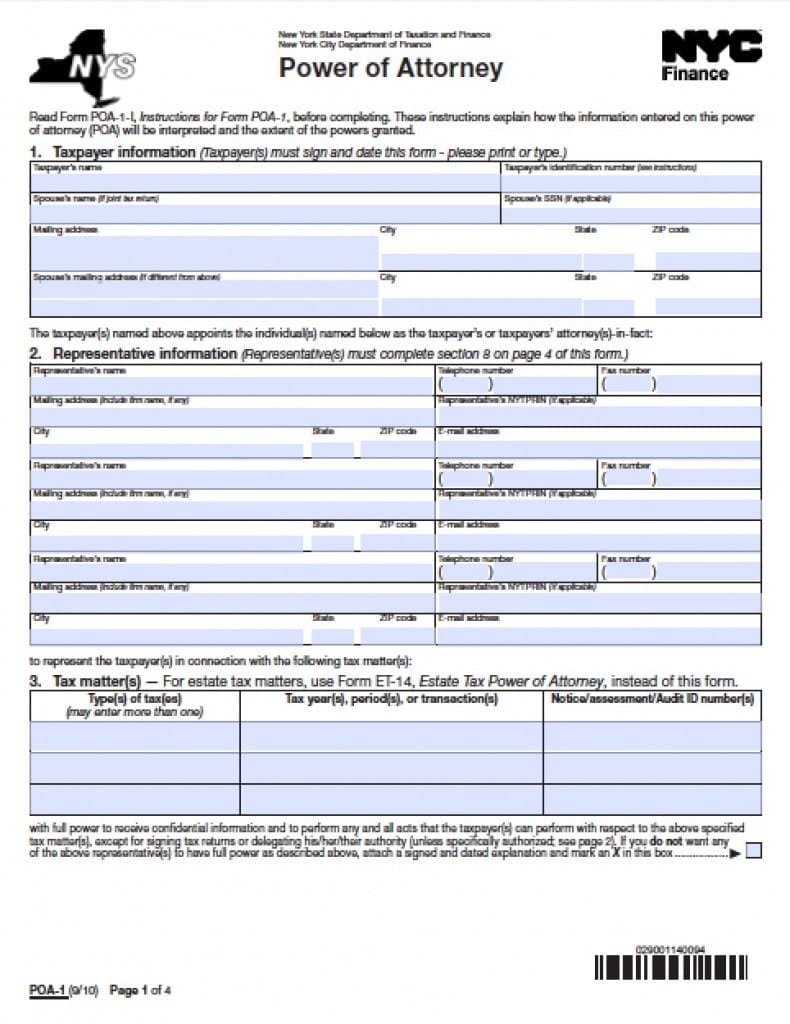 Free New York Power of Attorney Forms in Fillable PDF 9 Types