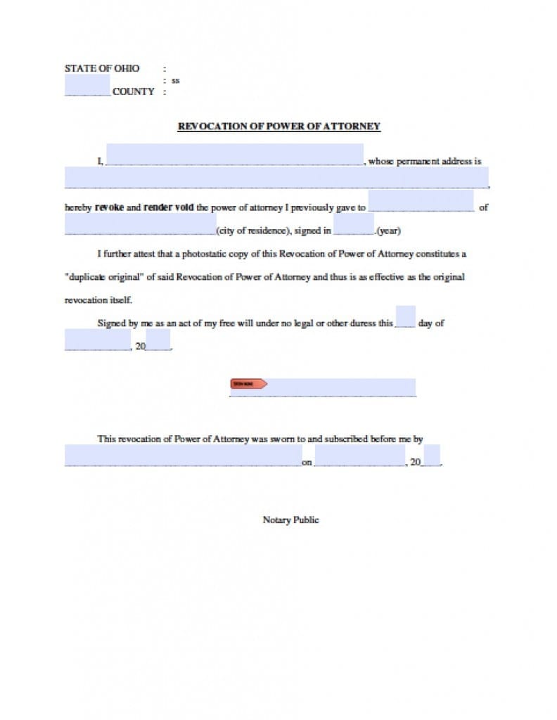 Ohio Durable Financial Power of Attorney Form - Power of Attorney ...