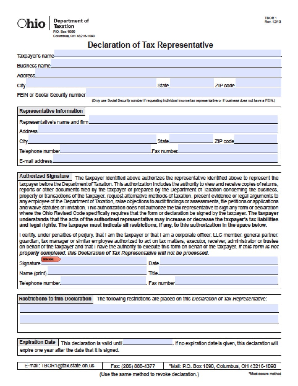 Forms For Power Of Attorney In Ohio