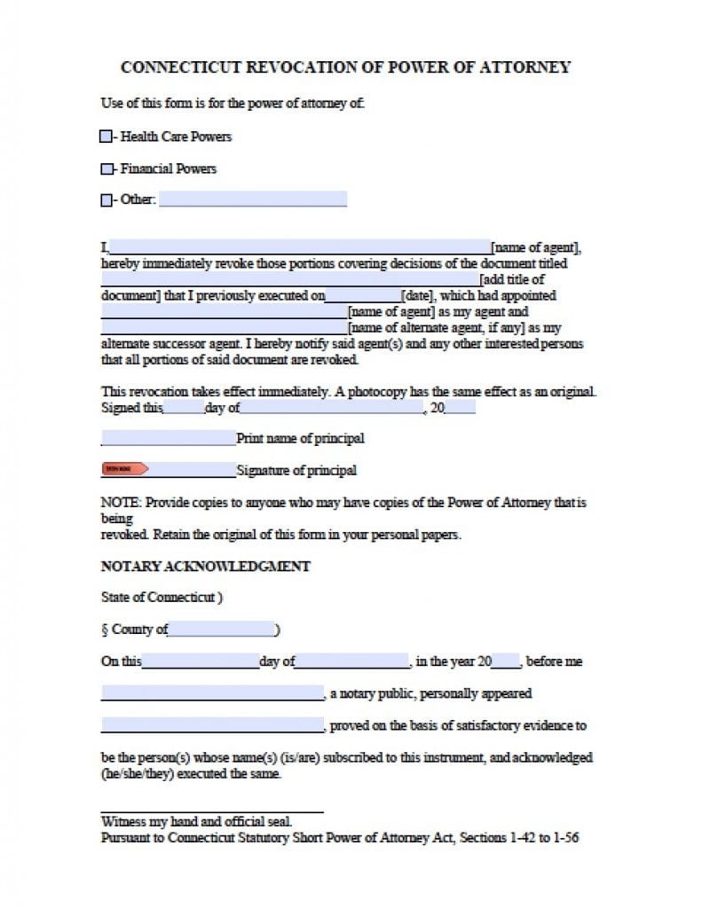 Connecticut Medical Power of Attorney Form - Power of Attorney : Power ...