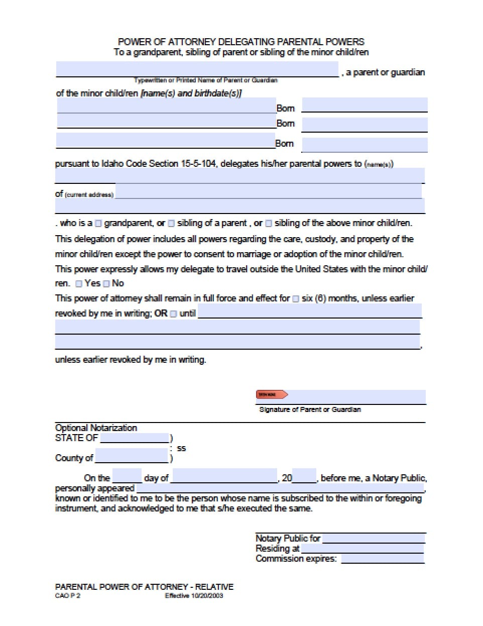 Notarized Letter For Child Medical Care from powerofattorneyforms.com