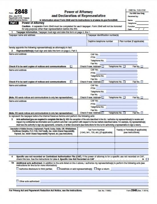 Wyoming Tax Power of Attorney Form
